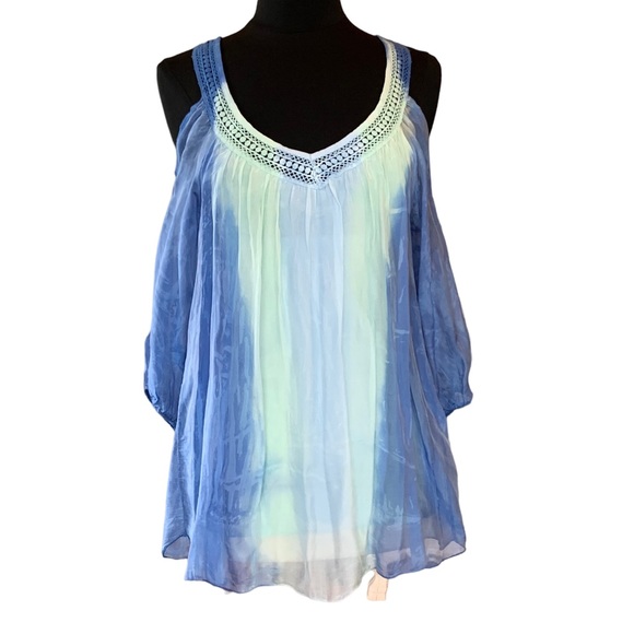 Belle France Dresses & Skirts - Belle France. Blue/Tiffany blouse NWT Med